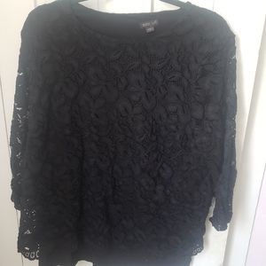 J.Jill Wearever black lace top XL